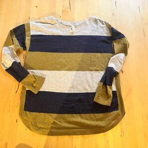 Striped Long Sleeve Men's Tee - Black, Gray, Olive